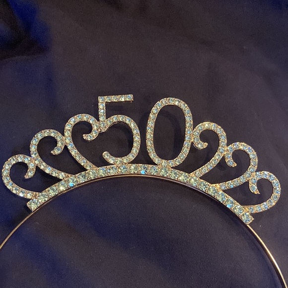 50th Birthday- Tiara, Sash, and cake Topper - Picture 3 of 6
